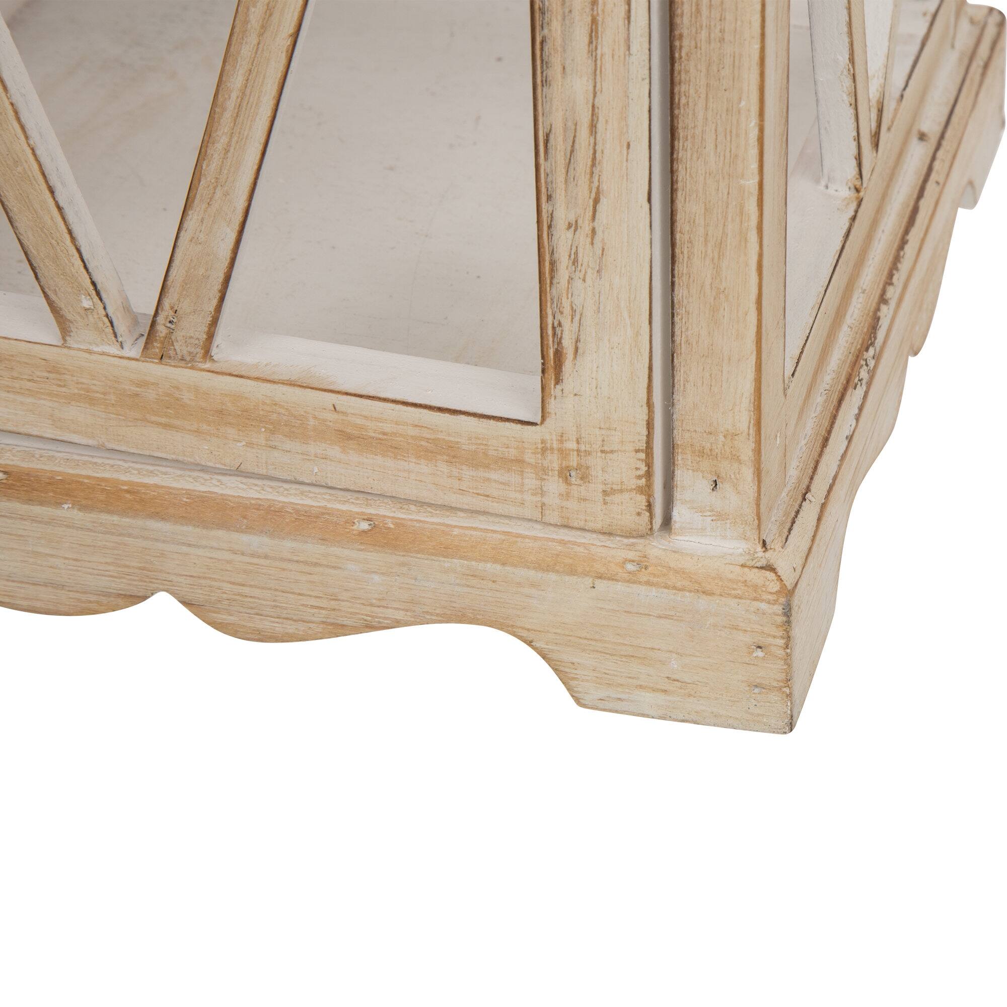 Glitzhome® White Farmhouse Wood & Metal Lantern Set